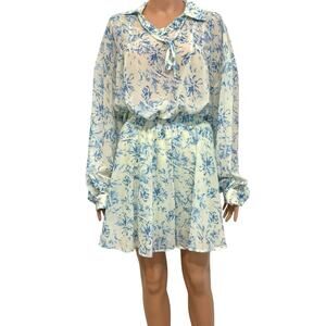 Dazy XL floral skirt and ruffle tie front blouse set outfit SK 3115